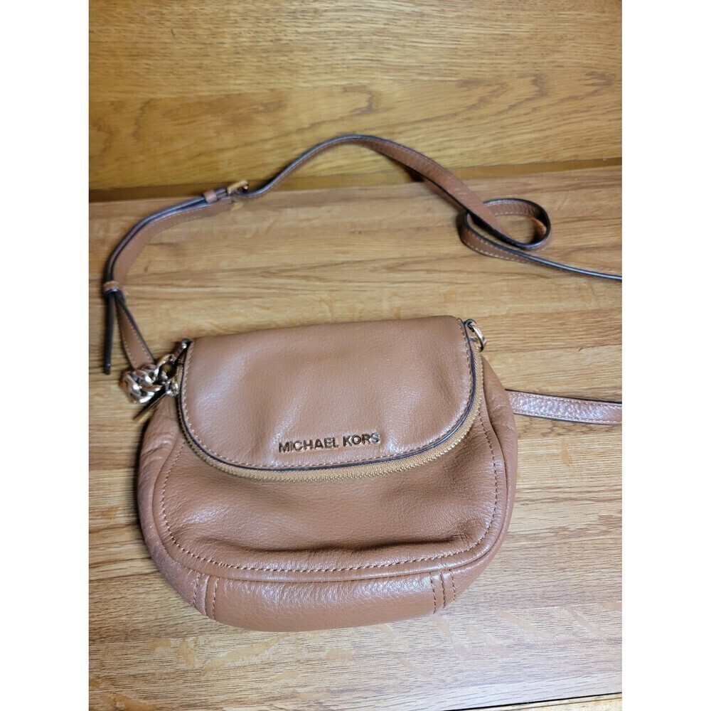 MICHAEL MICHAEL KORS Bedford Tan Leather Flap Crossbody